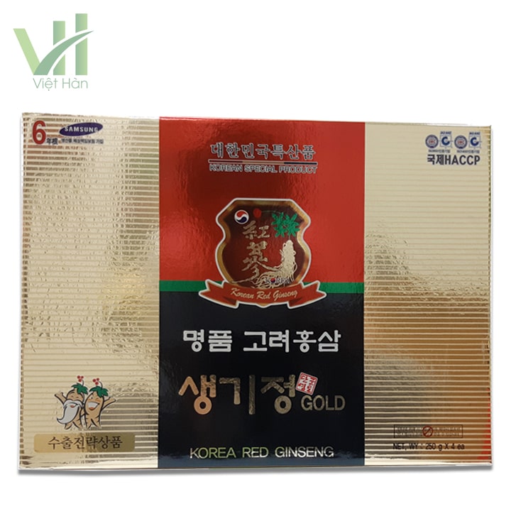 <em>Mặt trước sản phẩm cao hồng sâm Hàn Quốc 250g x 4 lọ - 6 năm tuổi</em>