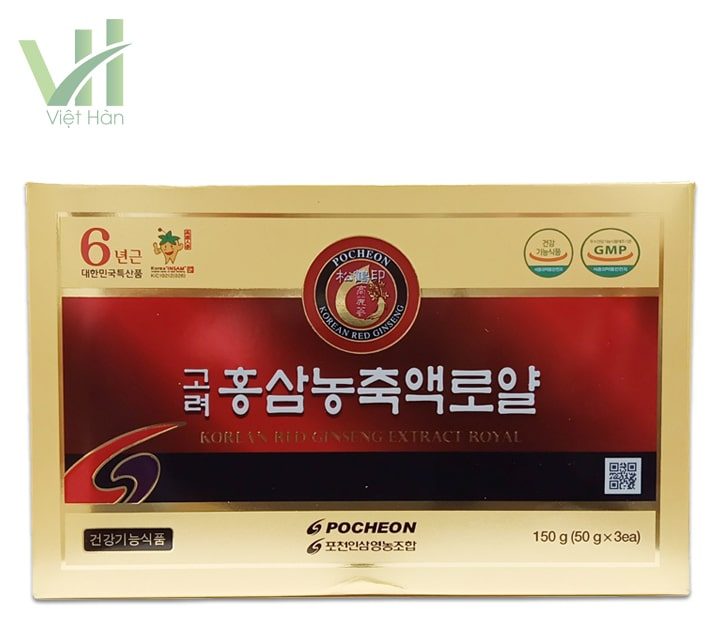 <em>Mặt trước sản phẩm cao hồng sâm Pocheon Hàn Quốc - 50 gram x 3</em>