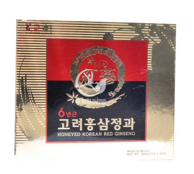 Hình ảnh hộp Hồng Sâm Củ Tẩm Mật Ong Sambok 300g x 6 củ Hàn Quốc