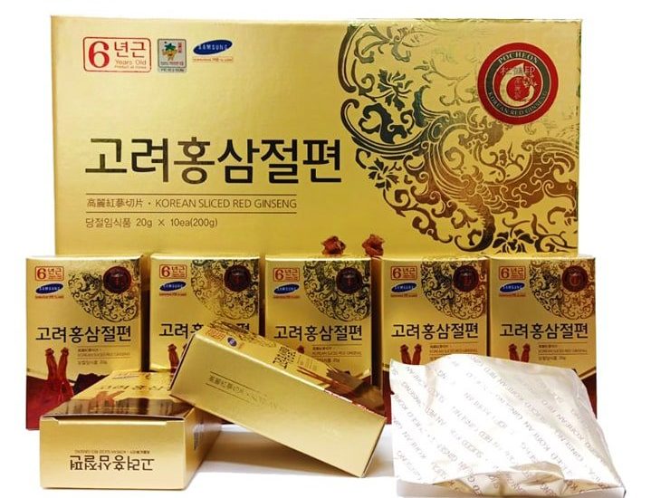 <em>Sản phẩm hồng sâm lát tẩm mật ong Pocheon Hàn Quốc</em>
