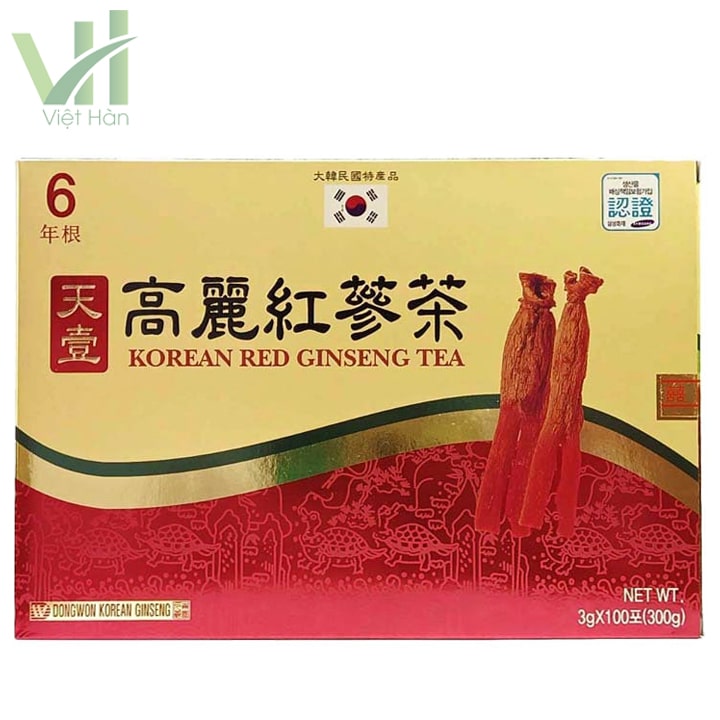 Mặt trước sản phẩm Trà hồng sâm Hàn Quốc cao cấp Dongwon tiện lợi - 3g x 100 gói