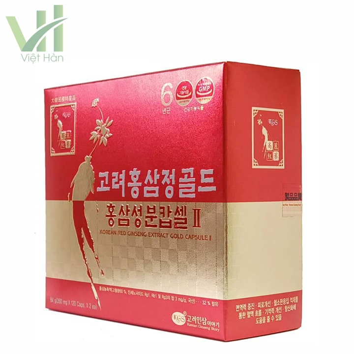 Góc sản phẩm viên hồng sâm Hàn Quốc KGS 2 lọ