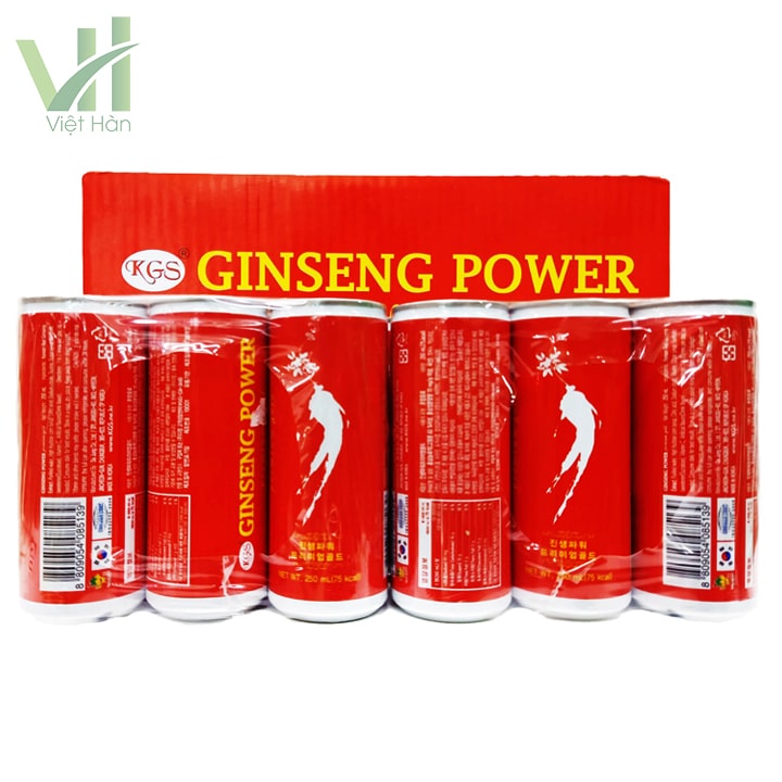 Sản phẩm nước hồng sâm KGS Gingseng Power lốc 6 lon