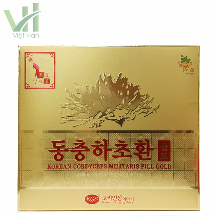 Mặt trước sản phẩm Viên Đông Trùng Hạ Thảo Hàn Quốc 100g x 2 lọ thương hiệu KGS