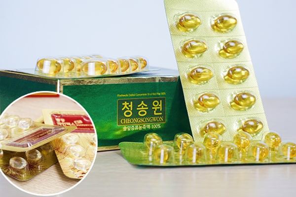 Hình ảnh: Viên tinh dầu thông đỏ Cheong Song Won 180 viên hộp xanh