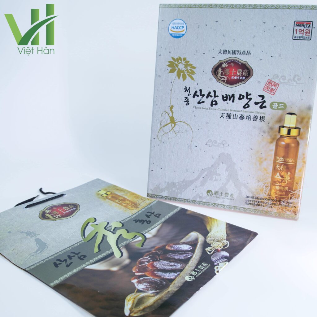 Hình ành: Tinh Chất Hồng Sâm Núi Cheon Jong Tissue Hộp 30 ống x 20ml bao gồm túi sang trọng